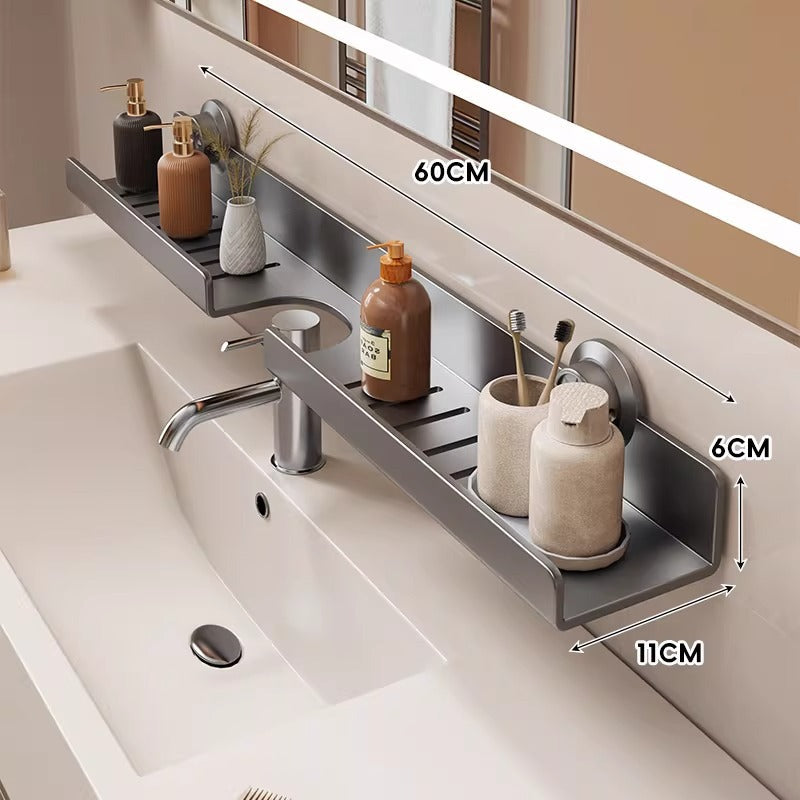 Mensola sottile ventilata per bagno con ventose