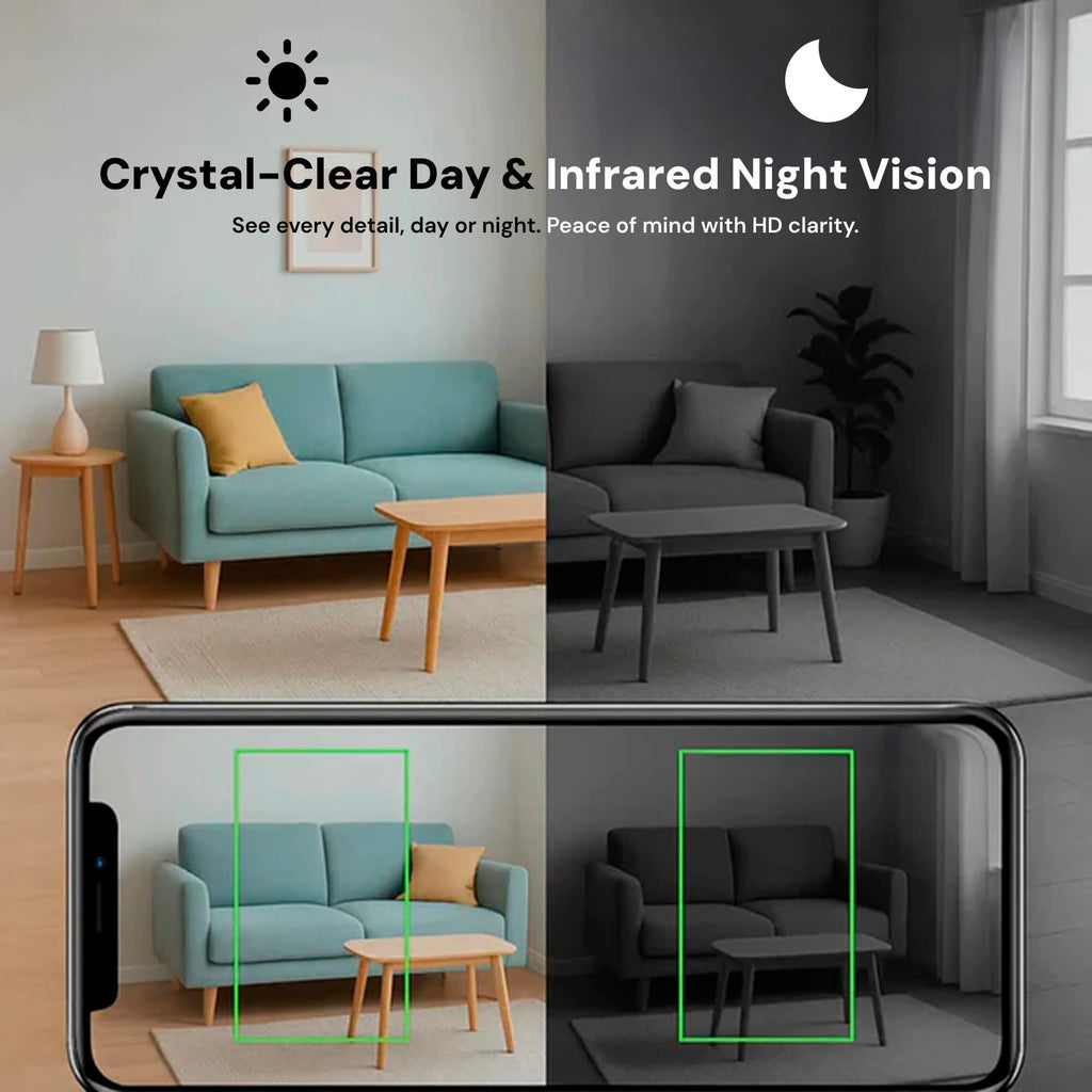 Microcamera wireless da interno con video 1080p e visione notturna a infrarossi
