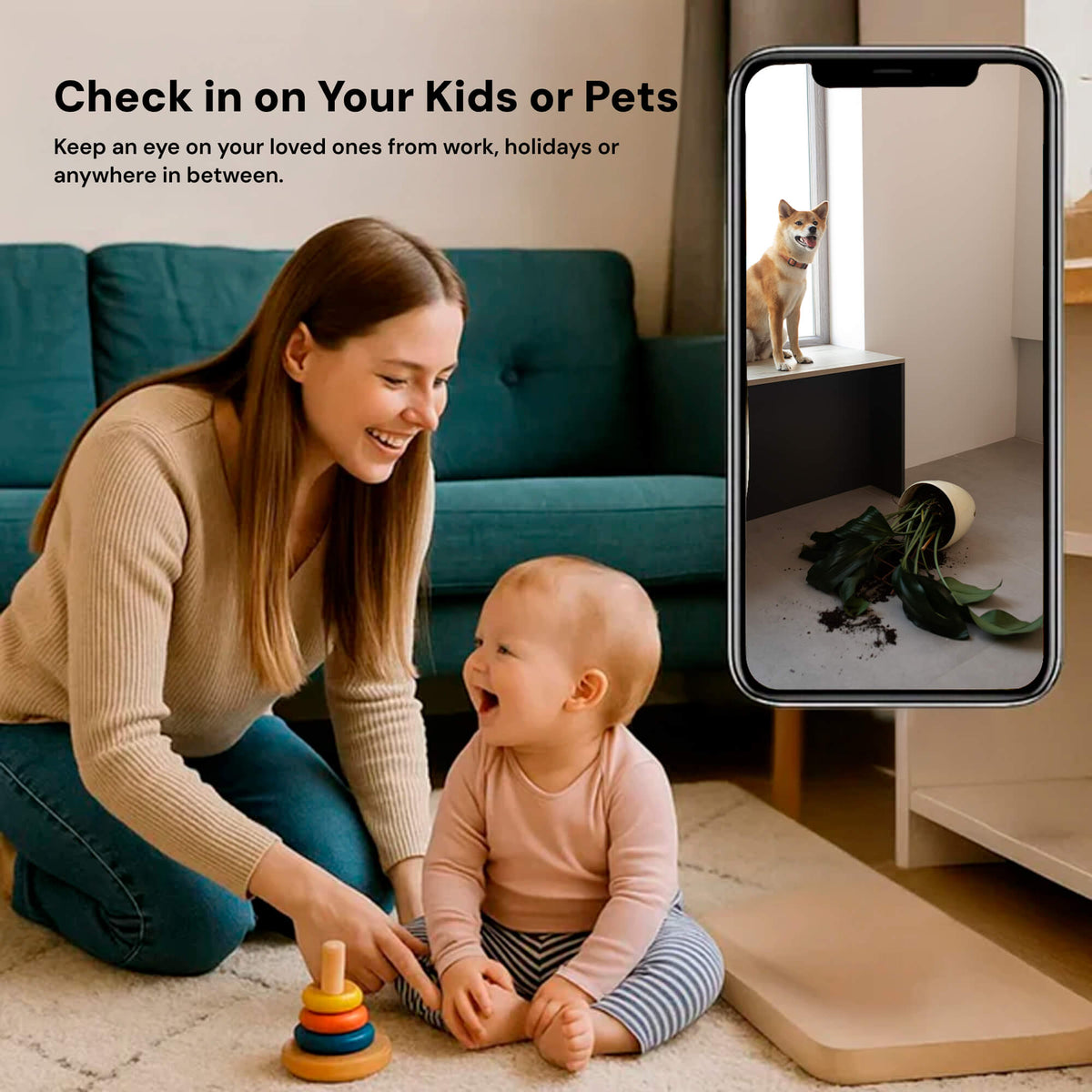 Microcamera wireless da interno con video 1080p e visione notturna a infrarossi