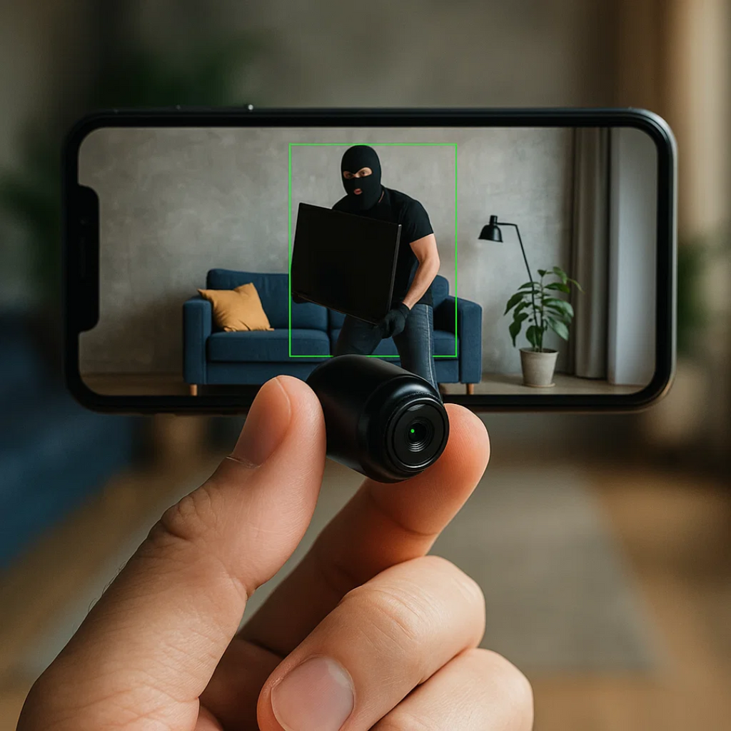 Microcamera wireless da interno con video 1080p e visione notturna a infrarossi