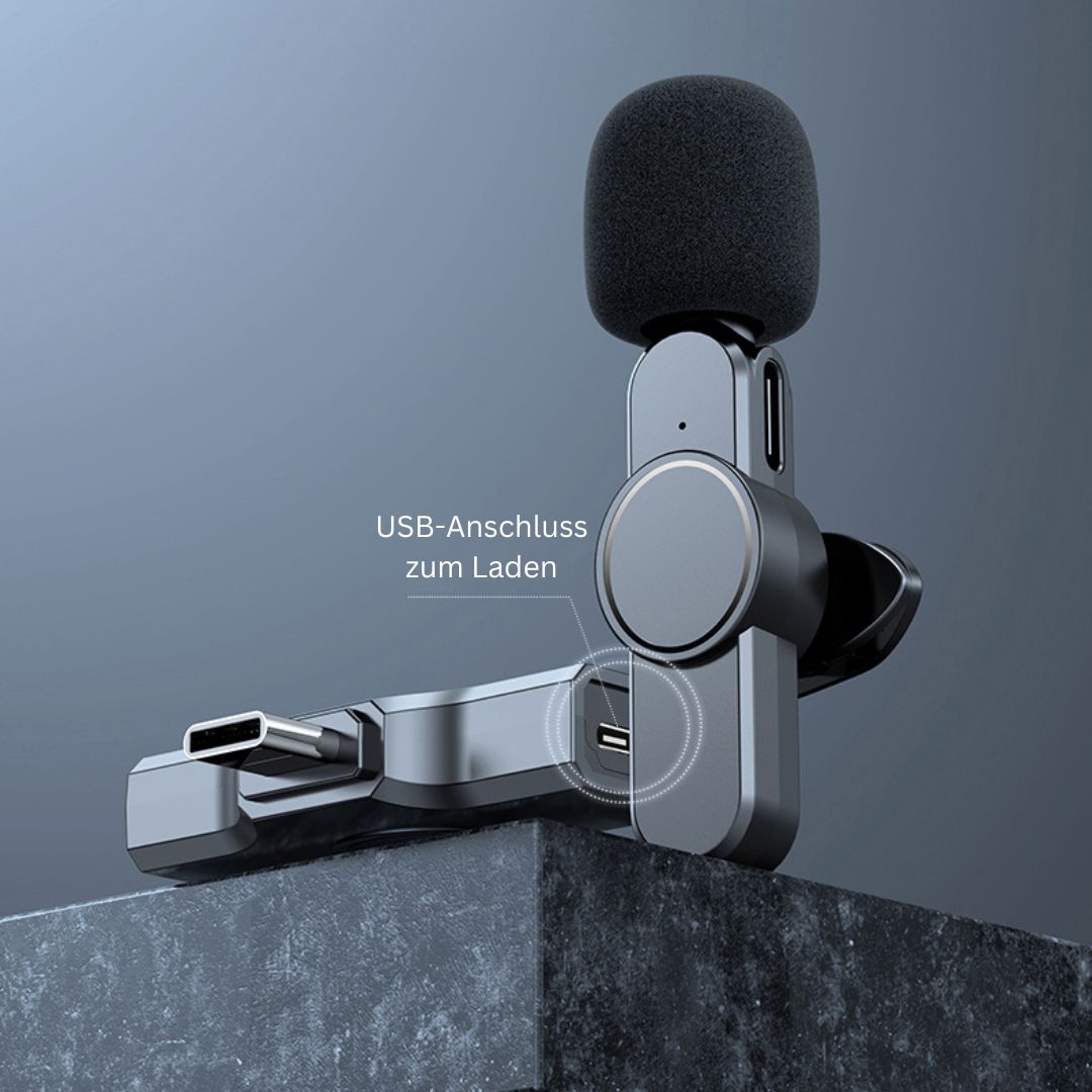 Microfono mini wireless per smartphone – Lavalier con riduzione del rumore e 10 ore di autonomia