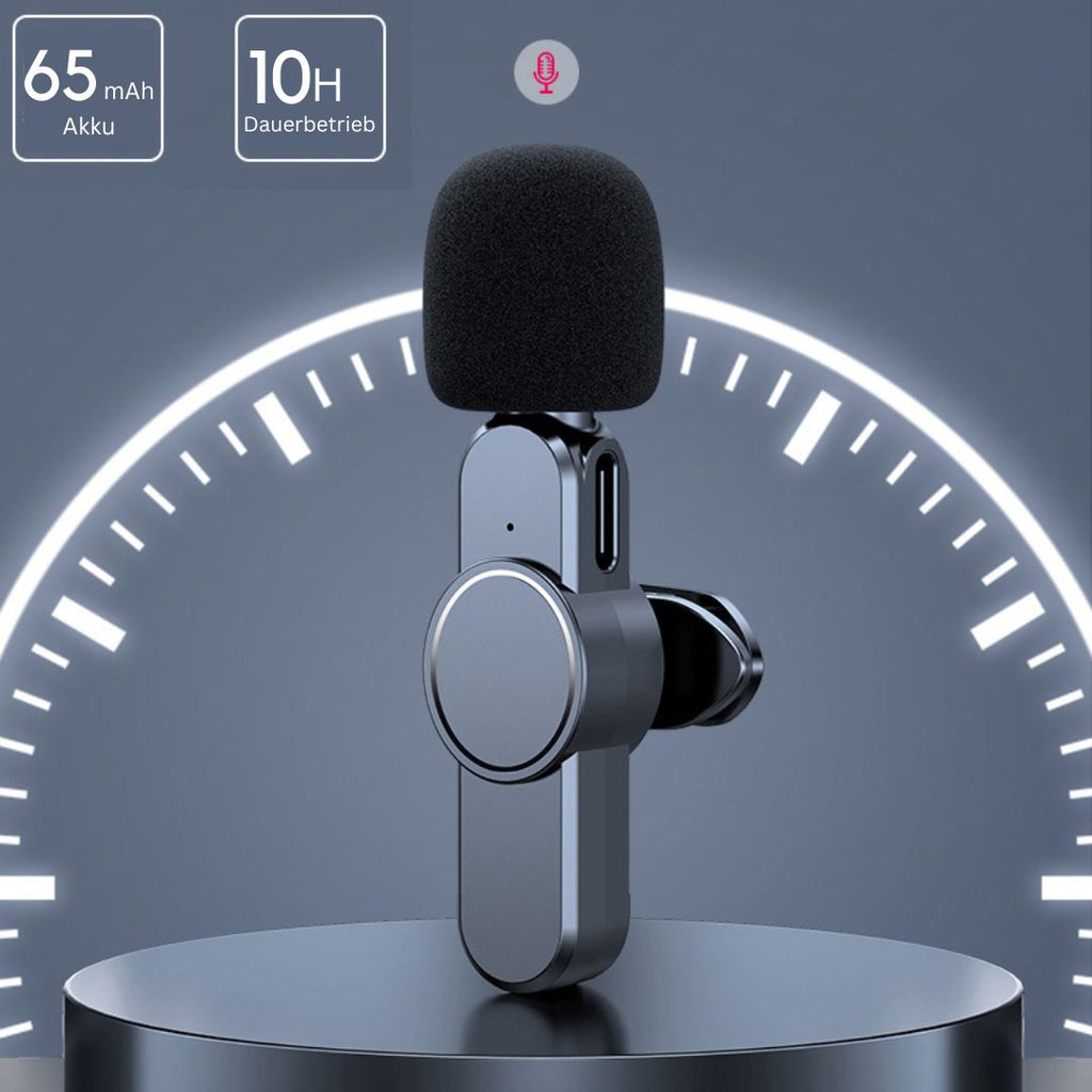 Microfono mini wireless per smartphone – Lavalier con riduzione del rumore e 10 ore di autonomia
