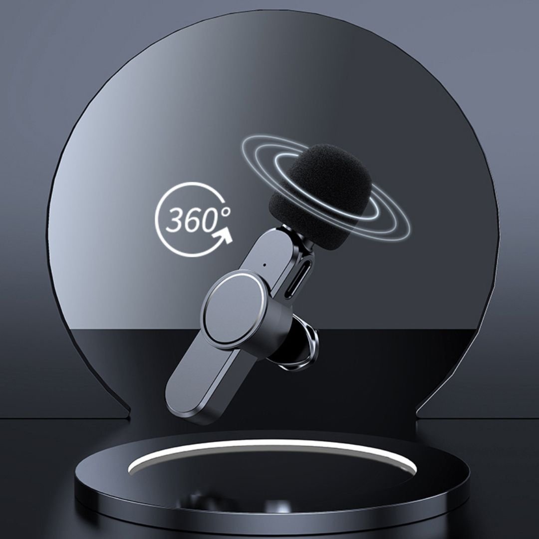 Microfono mini wireless per smartphone – Lavalier con riduzione del rumore e 10 ore di autonomia