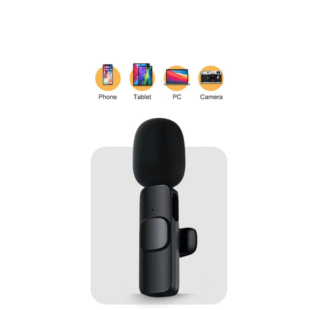 Microfono mini wireless per smartphone – Lavalier con riduzione del rumore e 10 ore di autonomia