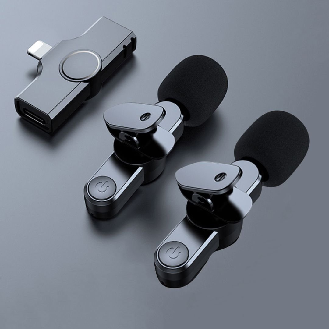 Microfono mini wireless per smartphone – Lavalier con riduzione del rumore e 10 ore di autonomia