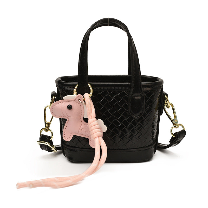 Mini borsa intrecciata con charm