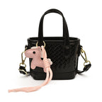 Mini borsa intrecciata con charm