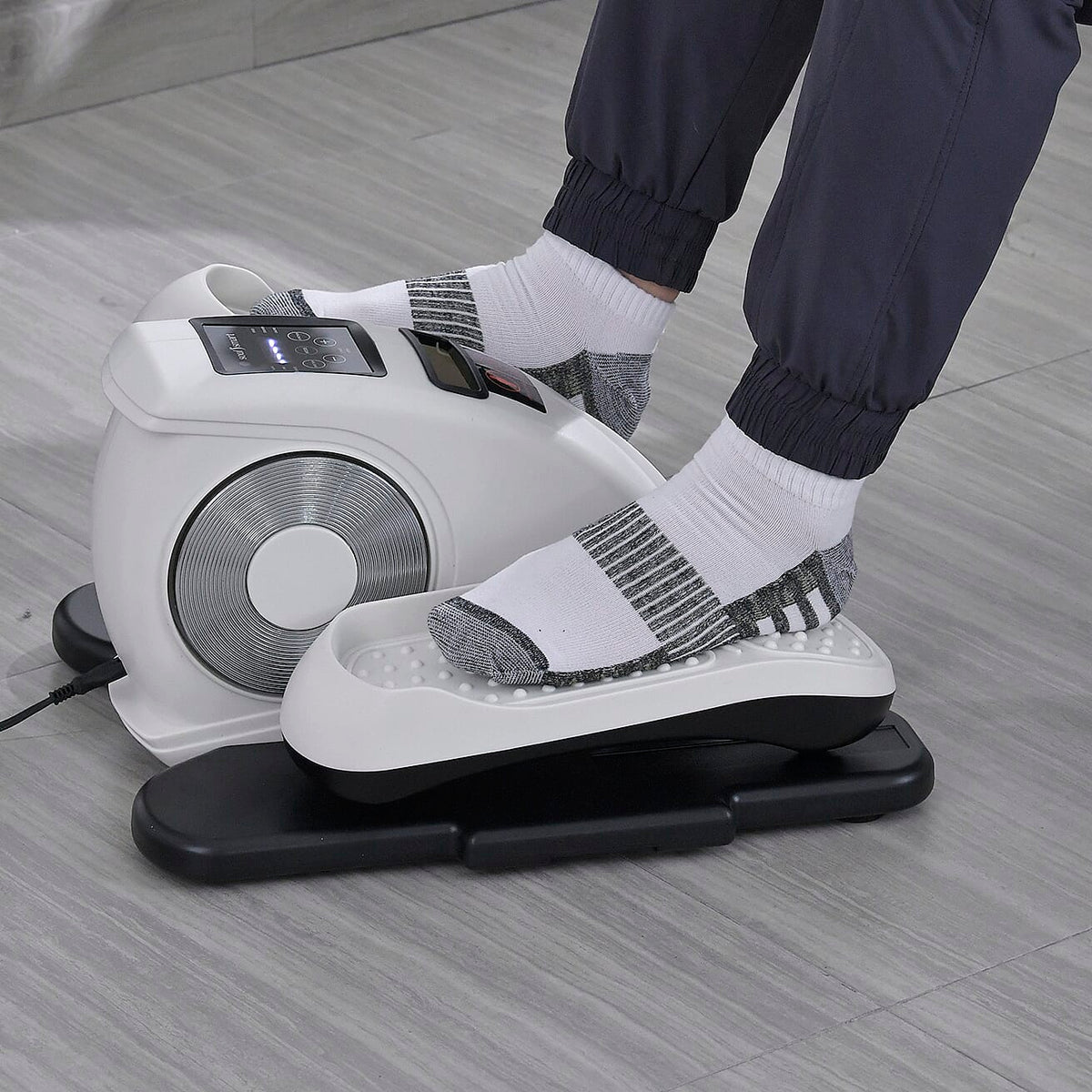 Mini ellittica elettrica per gambe – esercizio da seduto a casa
