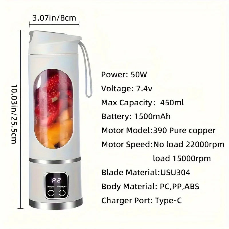 Mini frullatore portatile Juicello con 8 lame – ricaricabile e senza fili per smoothie e granite