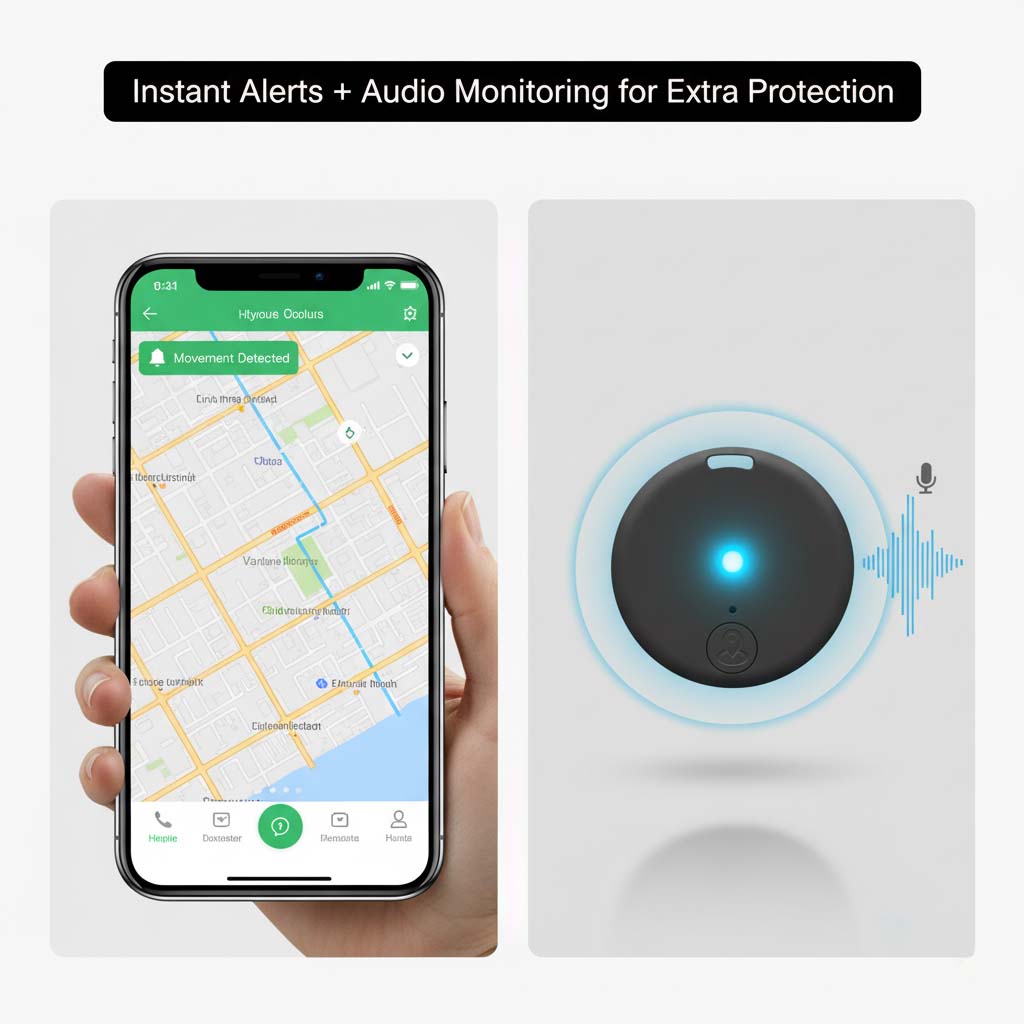 Mini localizzatore GPS magnetico con posizione in tempo reale, avvisi di movimento e monitoraggio audio