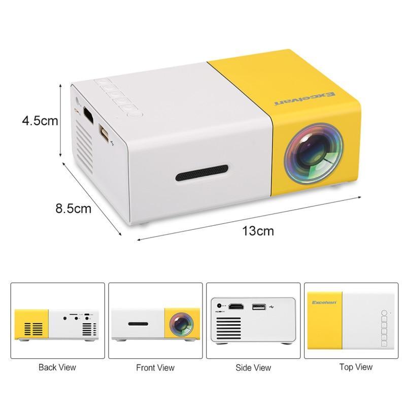 Mini proiettore portatile 1080p — sta nel palmo di una mano