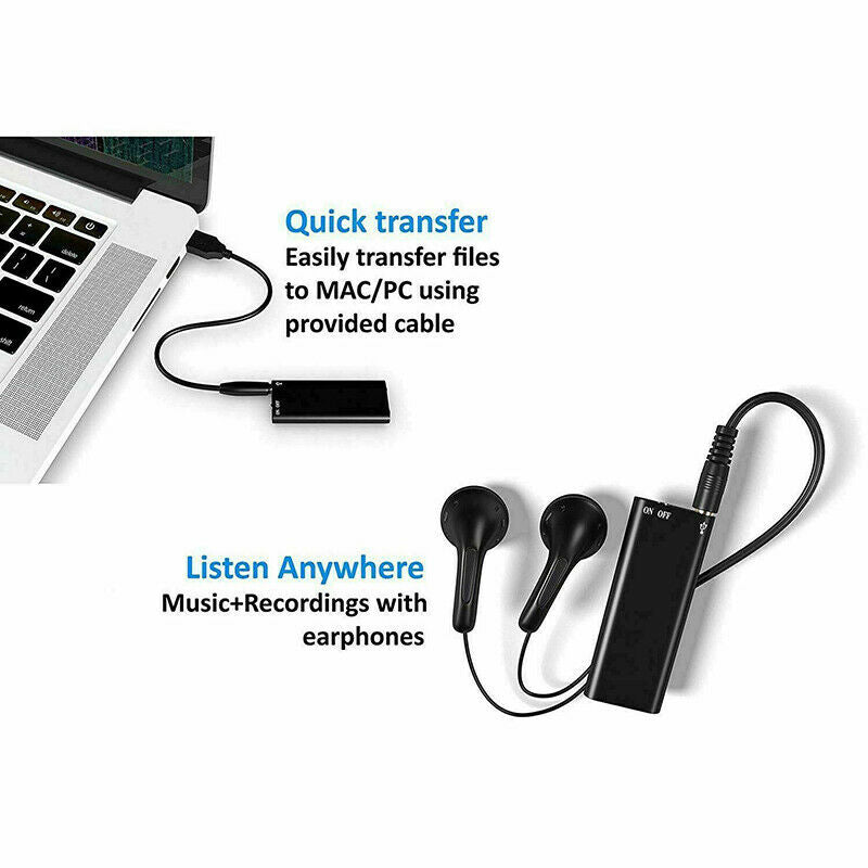 Mini registratore vocale USB 8 GB con funzione MP3
