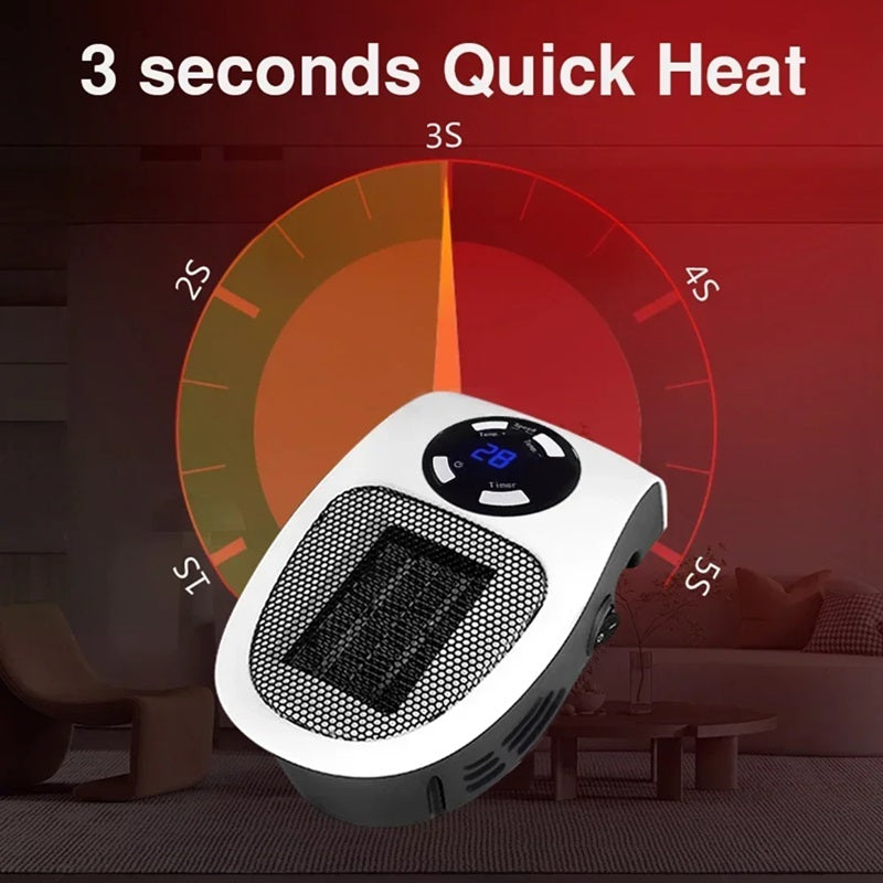 Mini termoventilatore portatile con display LED e controllo intelligente della temperatura