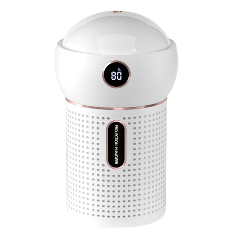 Mini umidificatore portatile ricaricabile 3 in 1 con proiezione dinamica 360° e luce notturna