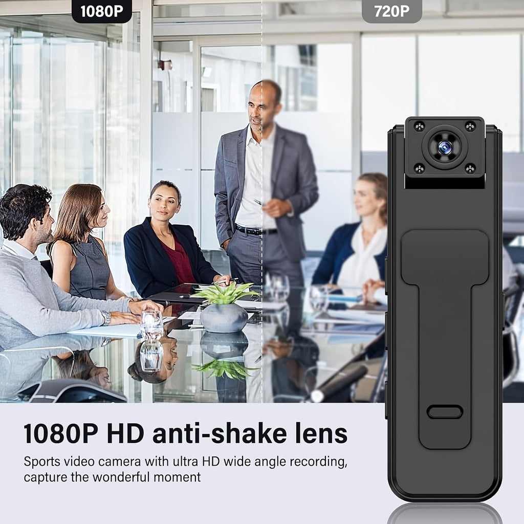 Mini videocamera con clip per registrazione video