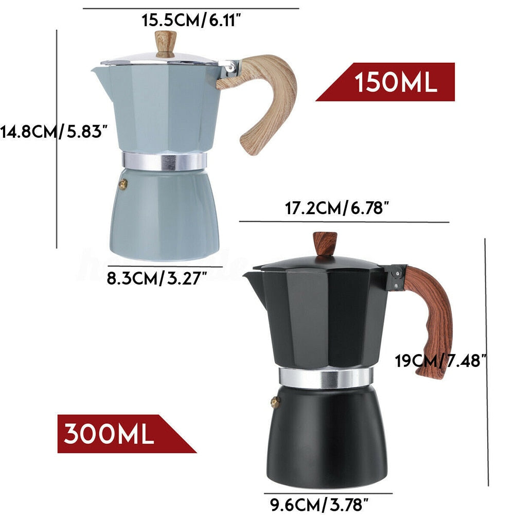 Moka in alluminio per caffè espresso stile italiano