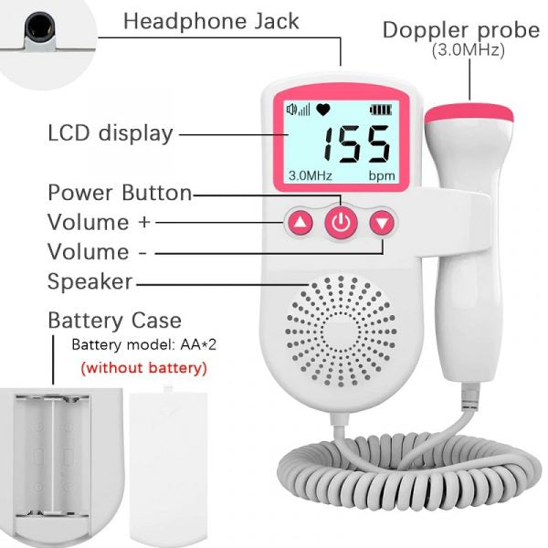 Monitor doppler fetale con rilevamento del battito cardiaco