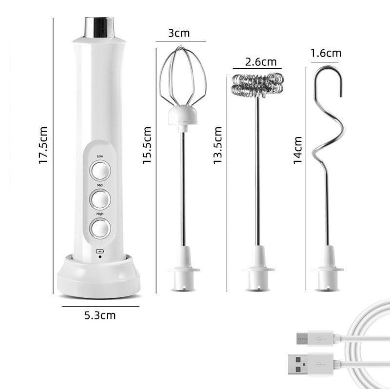 Montalatte elettrico portatile ricaricabile 3 in 1