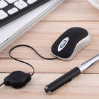 Mouse USB portatile con cavo retrattile