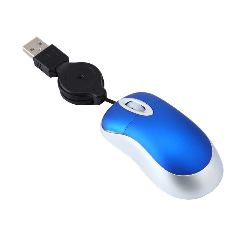 Mouse USB portatile con cavo retrattile