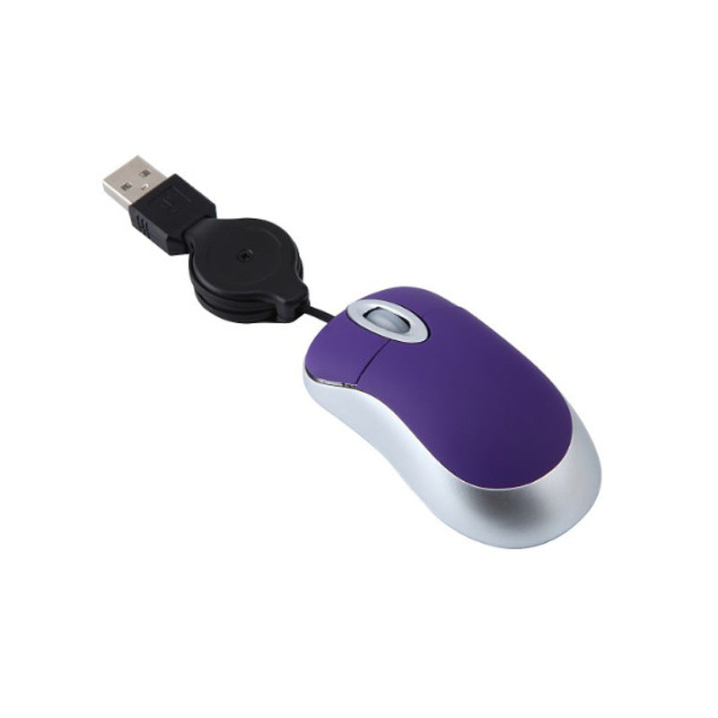 Mouse USB portatile con cavo retrattile
