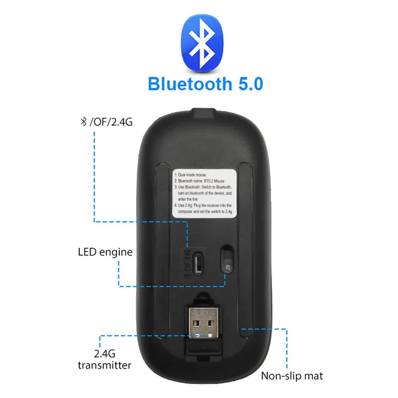 Mouse wireless LED Eindhoven ricaricabile Bluetooth