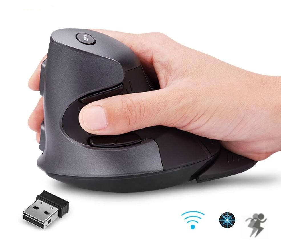 Mouse wireless verticale ergonomico a 6 pulsanti