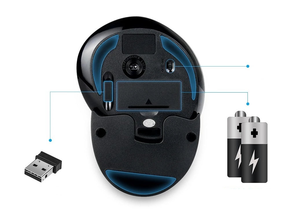 Mouse wireless verticale ergonomico a 6 pulsanti