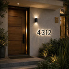 Numero civico solare, piastra ABS | impermeabile IP44, batteria 10 ore | sensore crepuscolare, LED bianco caldo, fissagg