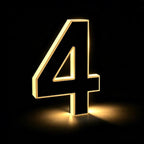 Numero civico solare, piastra ABS | impermeabile IP44, batteria 10 ore | sensore crepuscolare, LED bianco caldo, fissagg