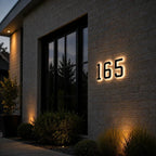 Numero civico solare, piastra ABS | impermeabile IP44, batteria 10 ore | sensore crepuscolare, LED bianco caldo, fissagg