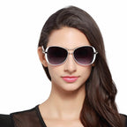 Occhiali da sole ovali eleganti con protezione UV400