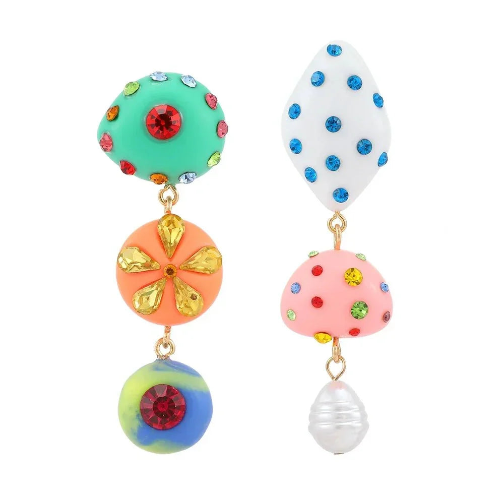 Orecchini boho artistici asimmetrici