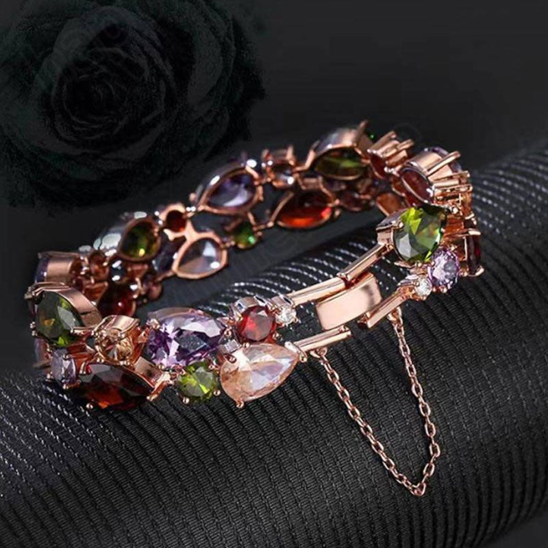 Orecchini, bracciali, collane o anelli con zirconi colorati da donna