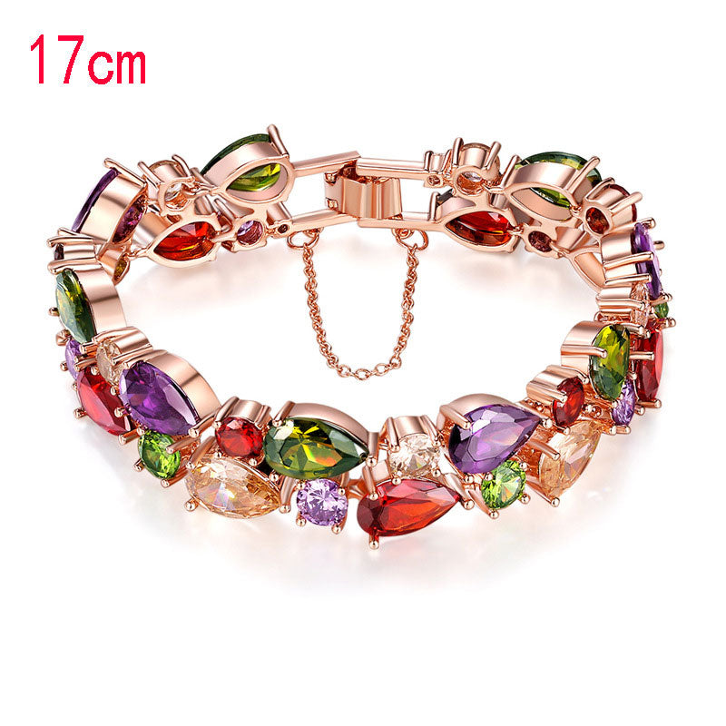 Orecchini, bracciali, collane o anelli con zirconi colorati da donna