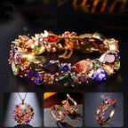Orecchini, bracciali, collane o anelli con zirconi colorati da donna