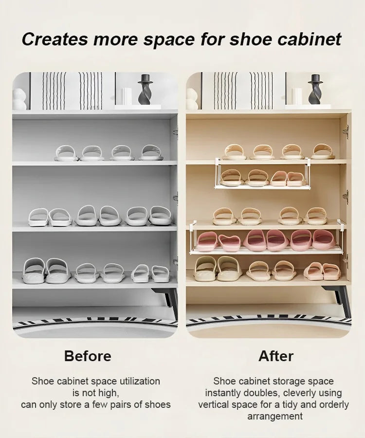 Organizer salvaspazio per scarpe con clip in acciaio inox