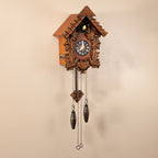 Orologio a cucù in legno massello 28 × 22 × 14 cm | Richiamo dell'uccellino, volume regolabile | Modalità silenziosa not