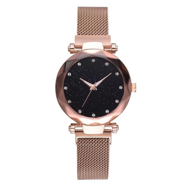 Orologio da donna elegante con strass e cinturino in acciaio