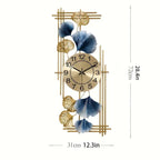 Orologio da parete artistico con foglie di ginkgo