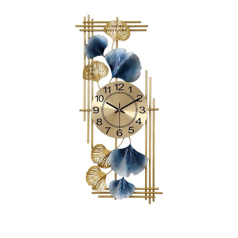 Orologio da parete artistico con foglie di ginkgo