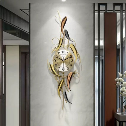 Orologio da parete artistico con motivo a foglie