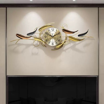 Orologio da parete artistico con motivo a foglie