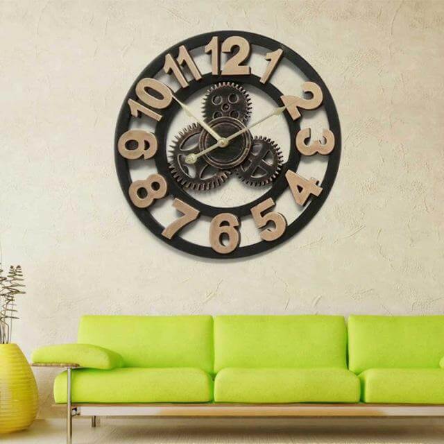 Orologio da parete decorativo 3D retrò oversize fatto a mano