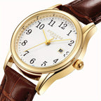 Orologio da polso al quarzo con cinturino in similpelle – Accessorio elegante per lei