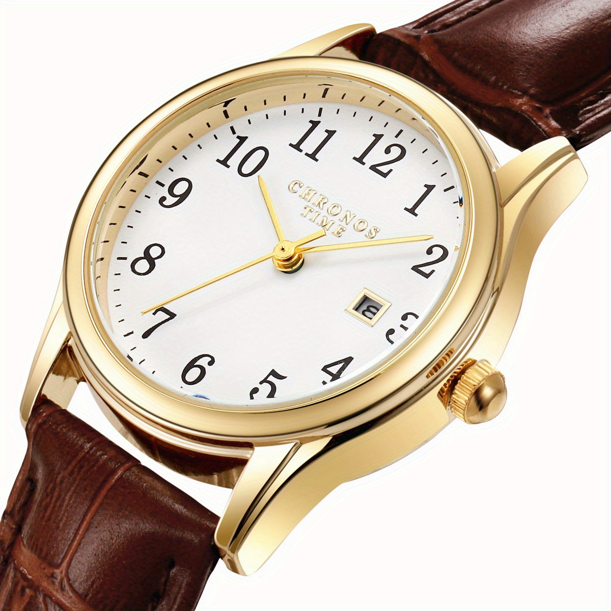 Orologio da polso al quarzo con cinturino in similpelle – Accessorio elegante per lei