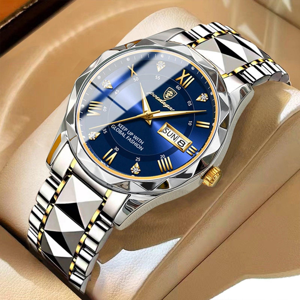 Orologio da uomo impermeabile in acciaio inossidabile con movimento al quarzo