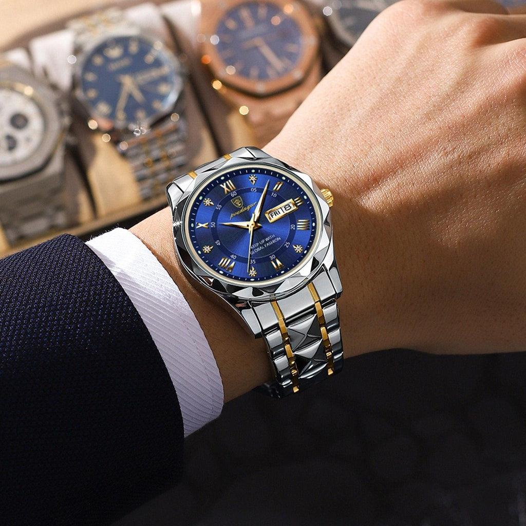 Orologio da uomo impermeabile in acciaio inossidabile con movimento al quarzo