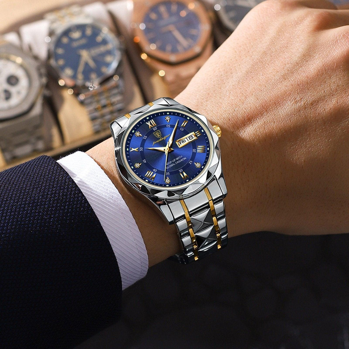 Orologio da uomo impermeabile in acciaio inossidabile con movimento al quarzo