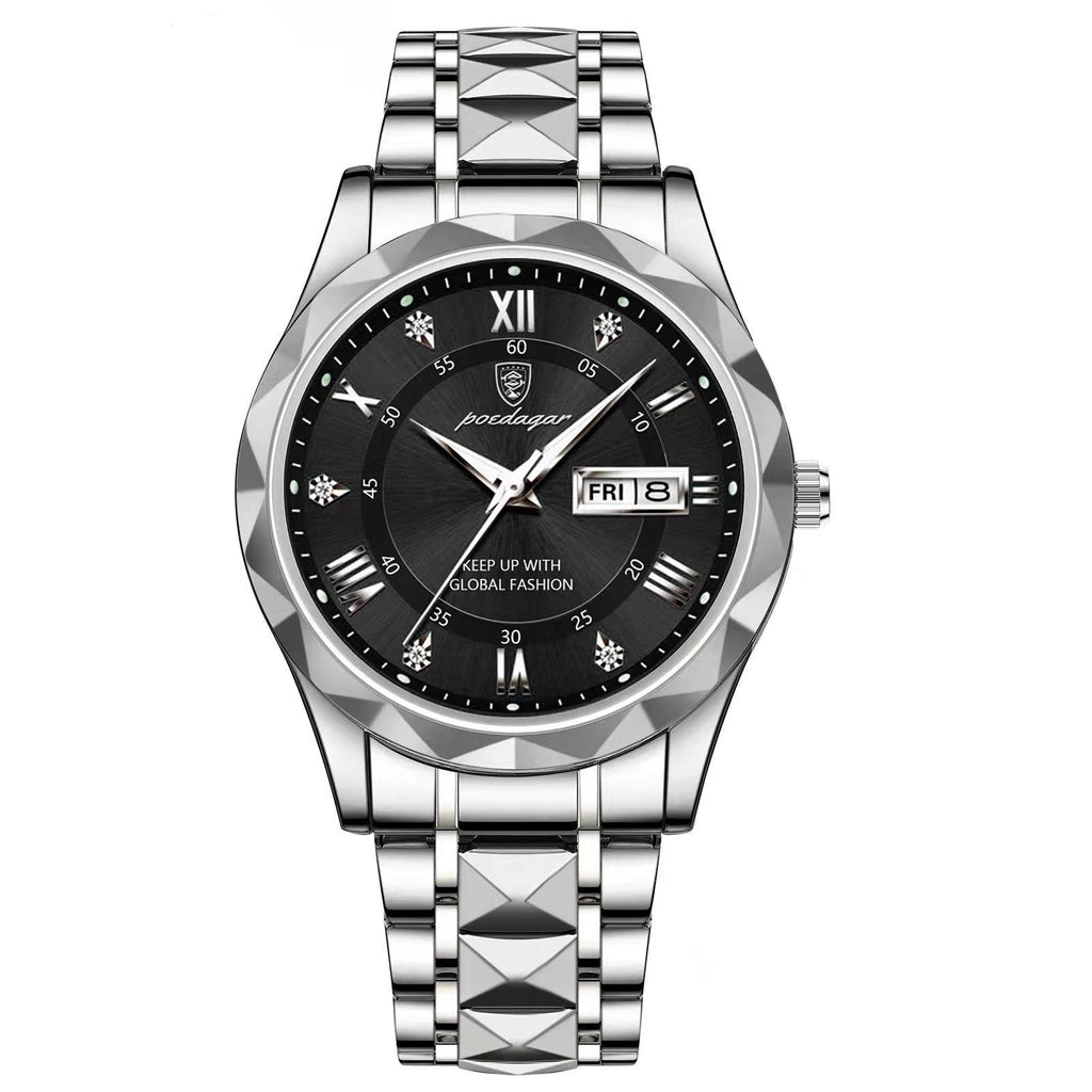 Orologio da uomo impermeabile in acciaio inossidabile con movimento al quarzo